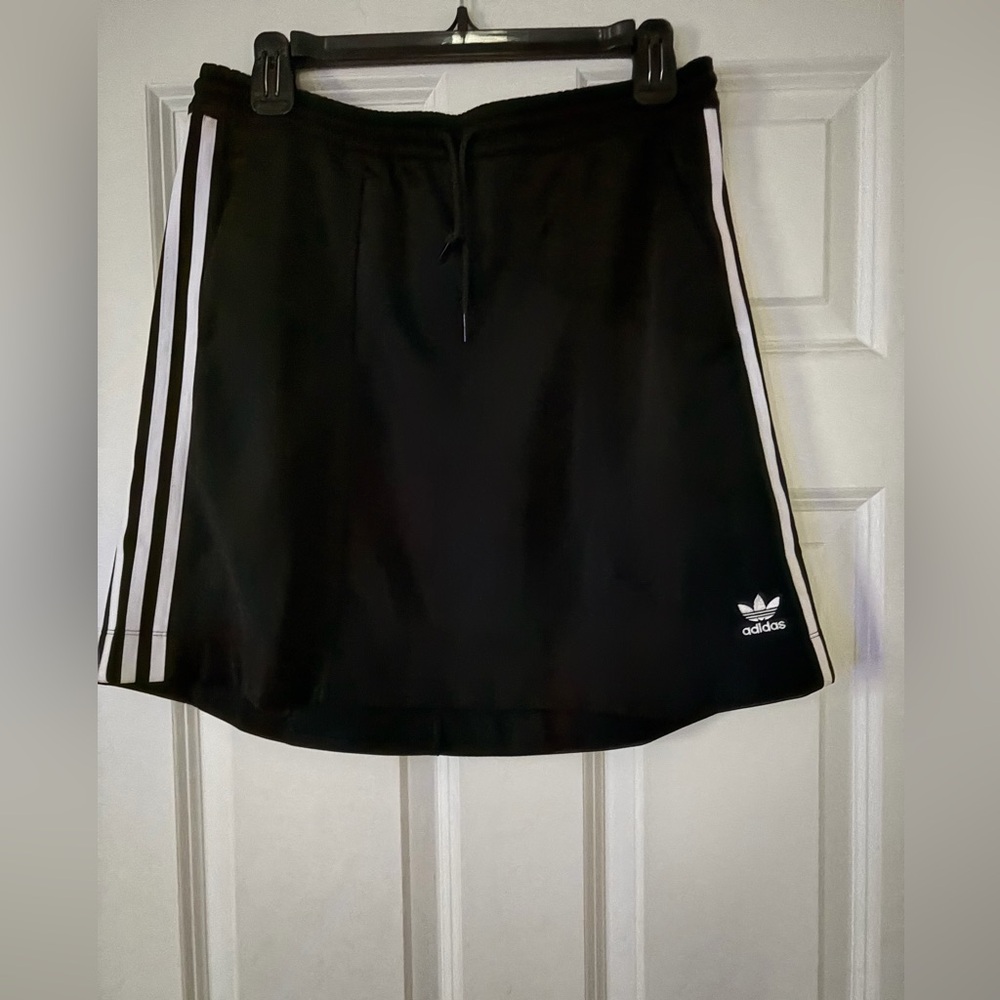 adidas Black Skirt with White Side Stripes